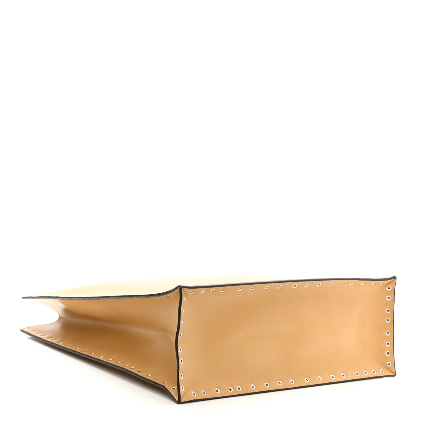 Satinated Natural Calfskin Large Studs Vertical Cabas Sand