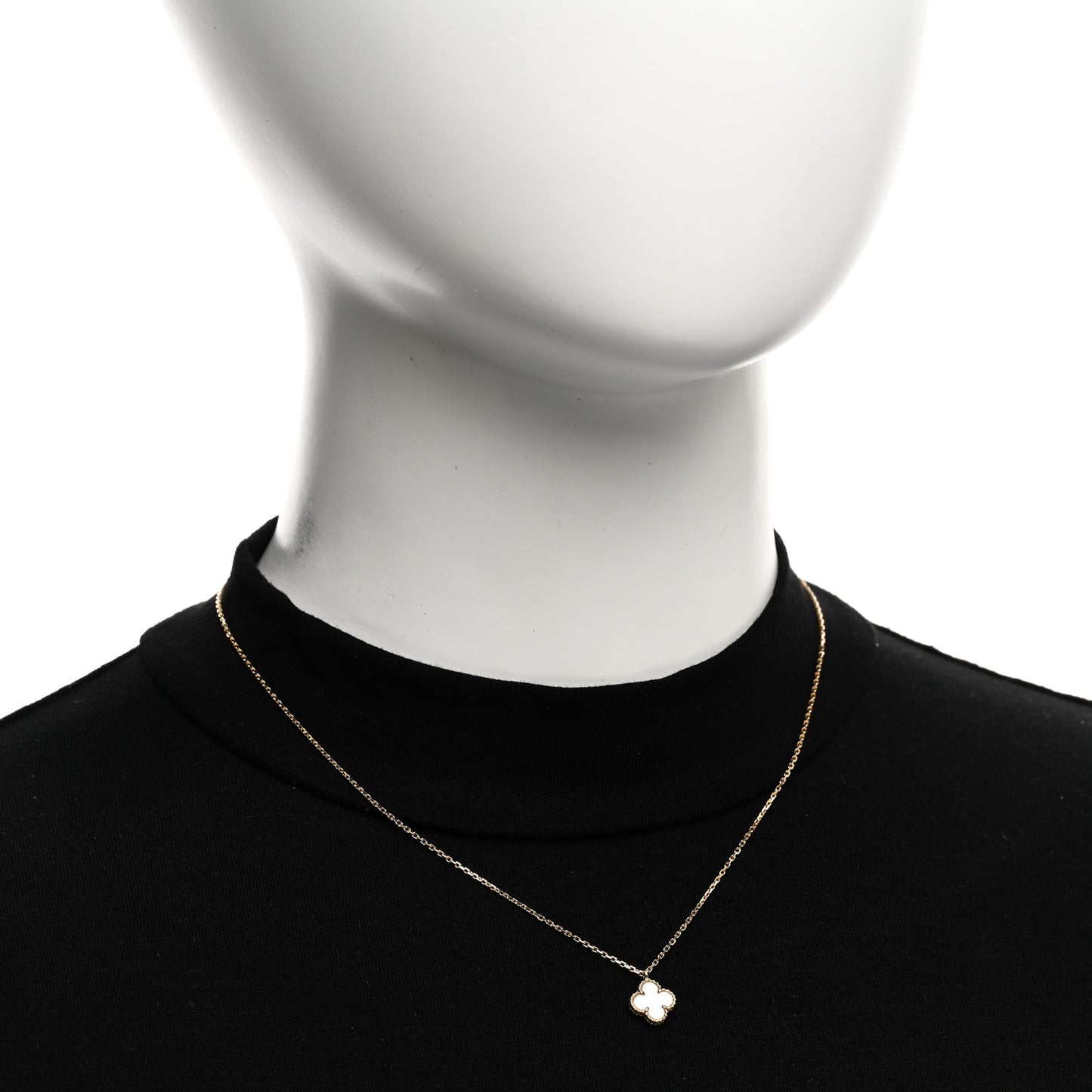 18K Yellow Gold Mother of Pearl Sweet Alhambra Pendant Necklace
