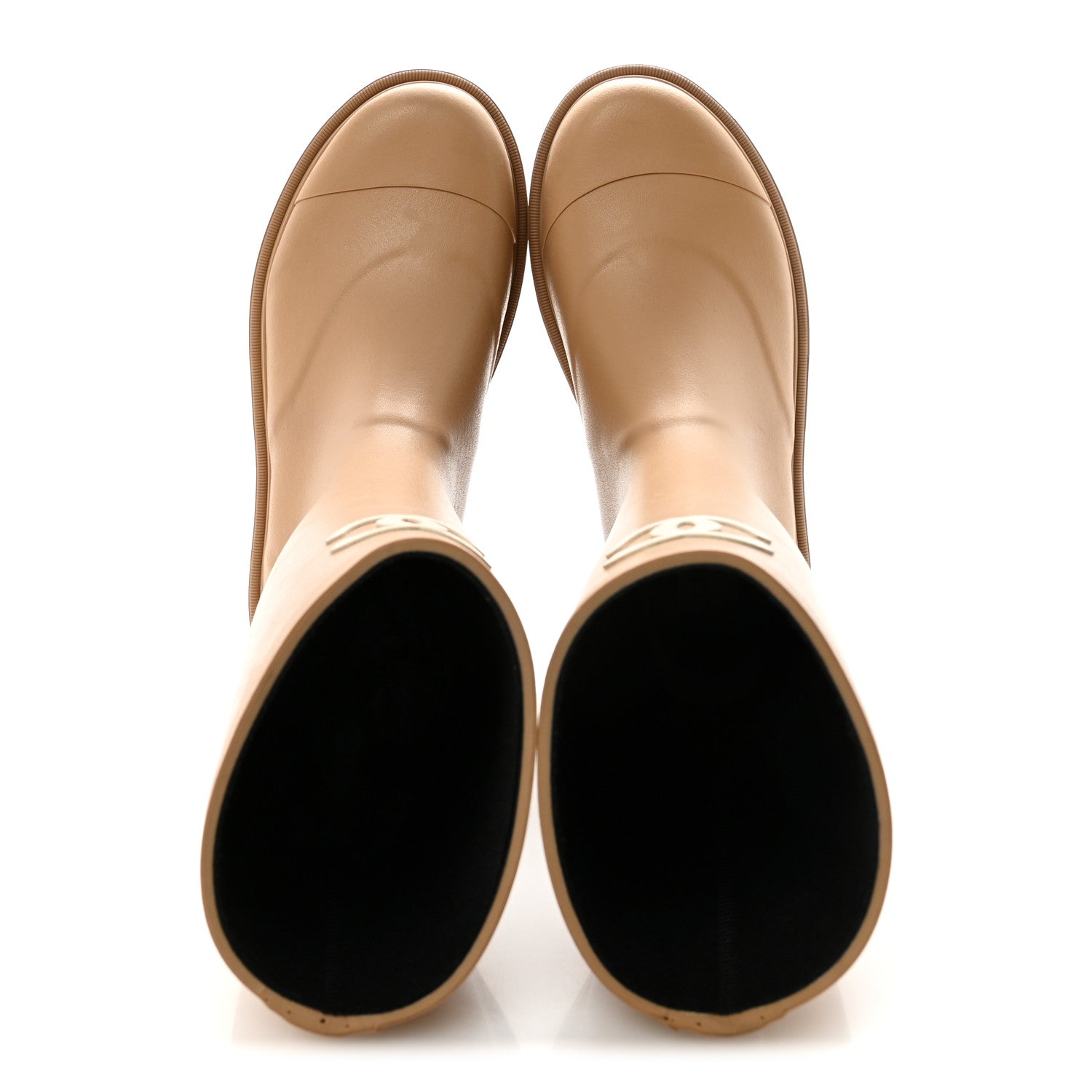 Chanel Caoutchouk CC High Boots 37 Beige 2 of 9