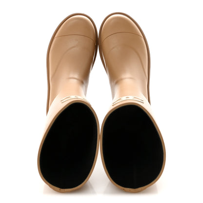 Chanel Caoutchouk CC High Boots 37 Beige 2 of 9