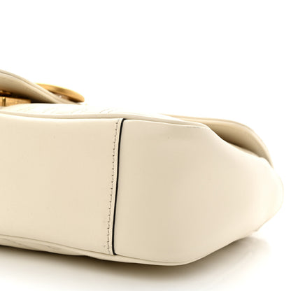 Gucci Calfskin Matelasse Small GG Marmont Shoulder Bag White 10 of 13