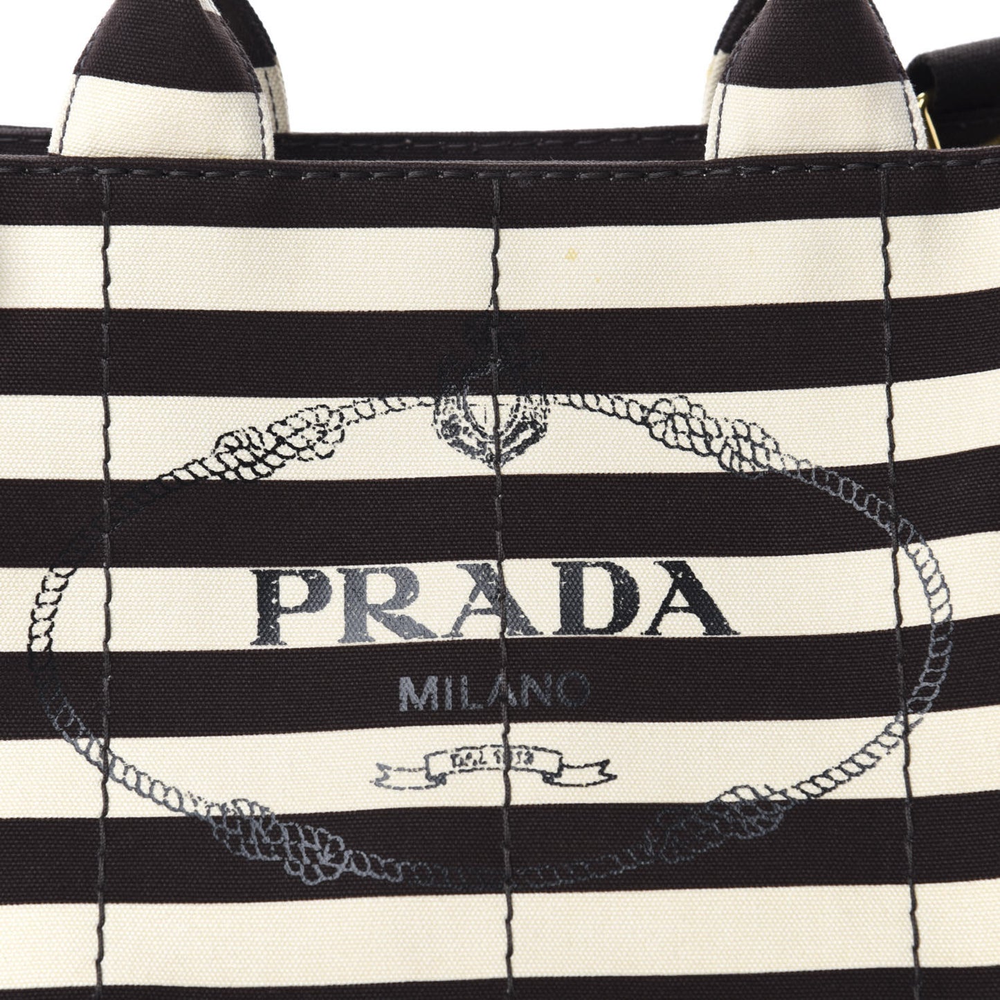Canapa Striped Logo Tote Tabacco