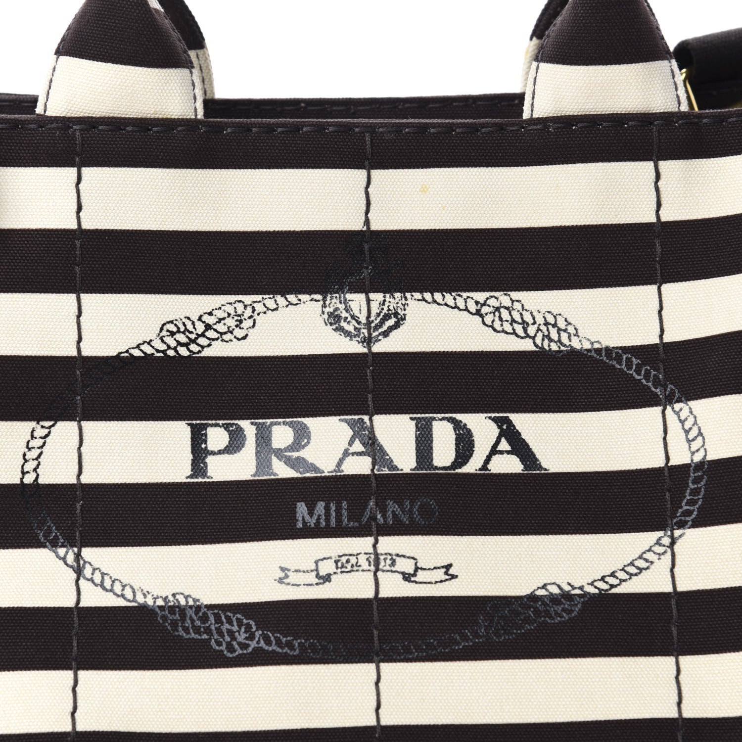 Prada Canapa Striped Logo Tote Tabacco 15 of 15