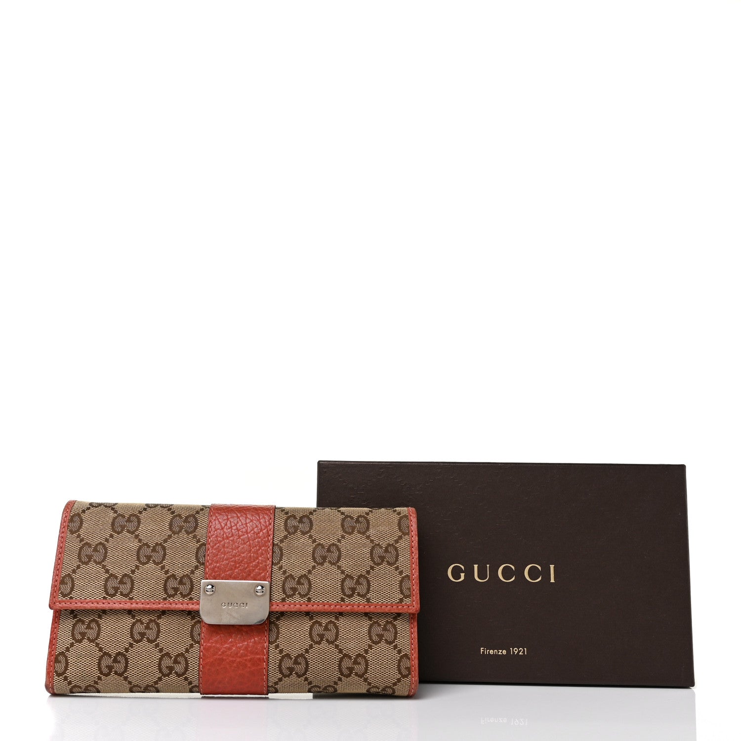 Gucci Monogram Continental Flap Wallet Coral 10 of 10