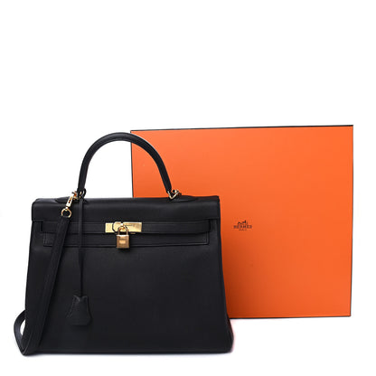 Hermes Togo Kelly Retourne 35 Black 2 of 11