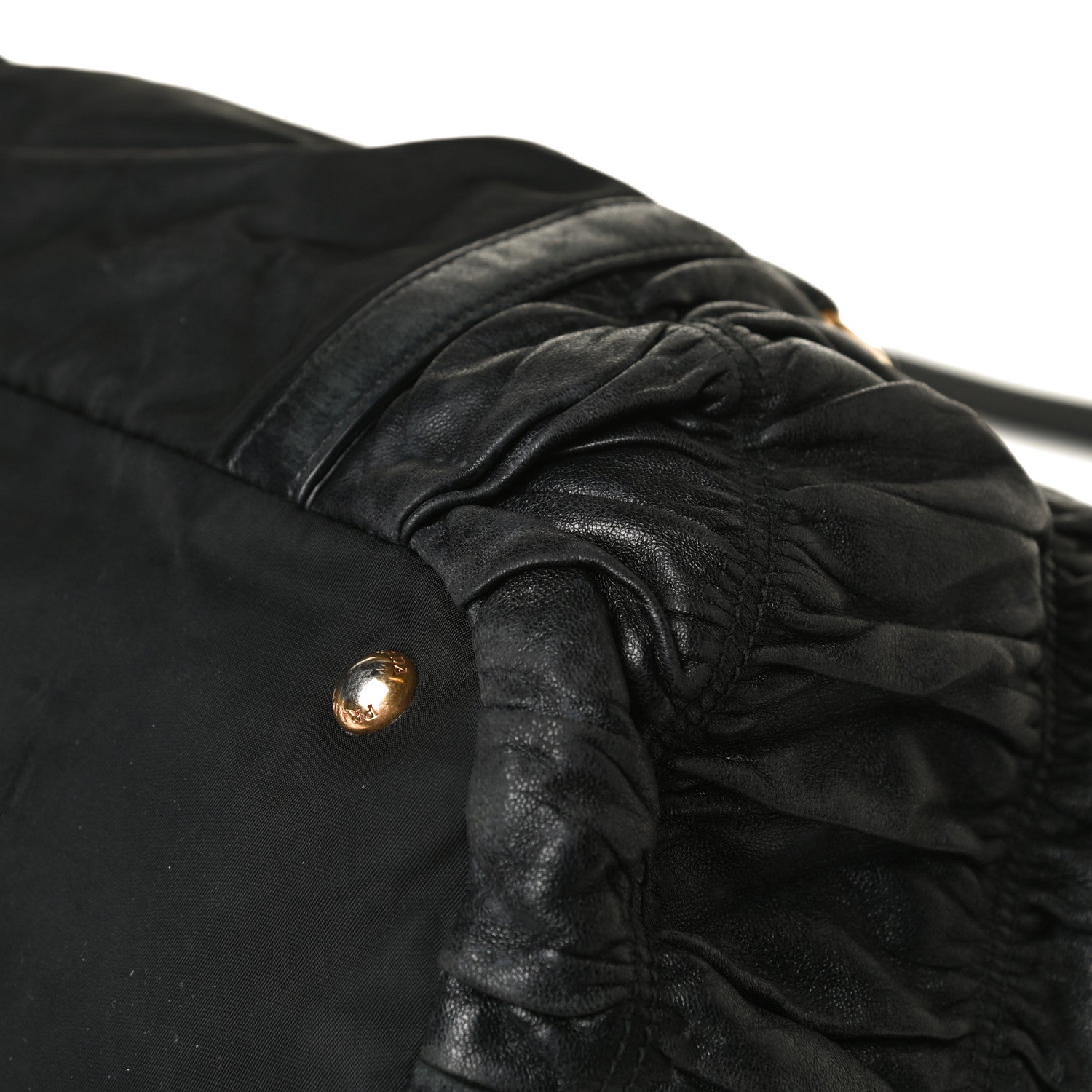 Prada Tessuto Nylon Nappa Gaufre Shoulder Bag Black 16 of 16