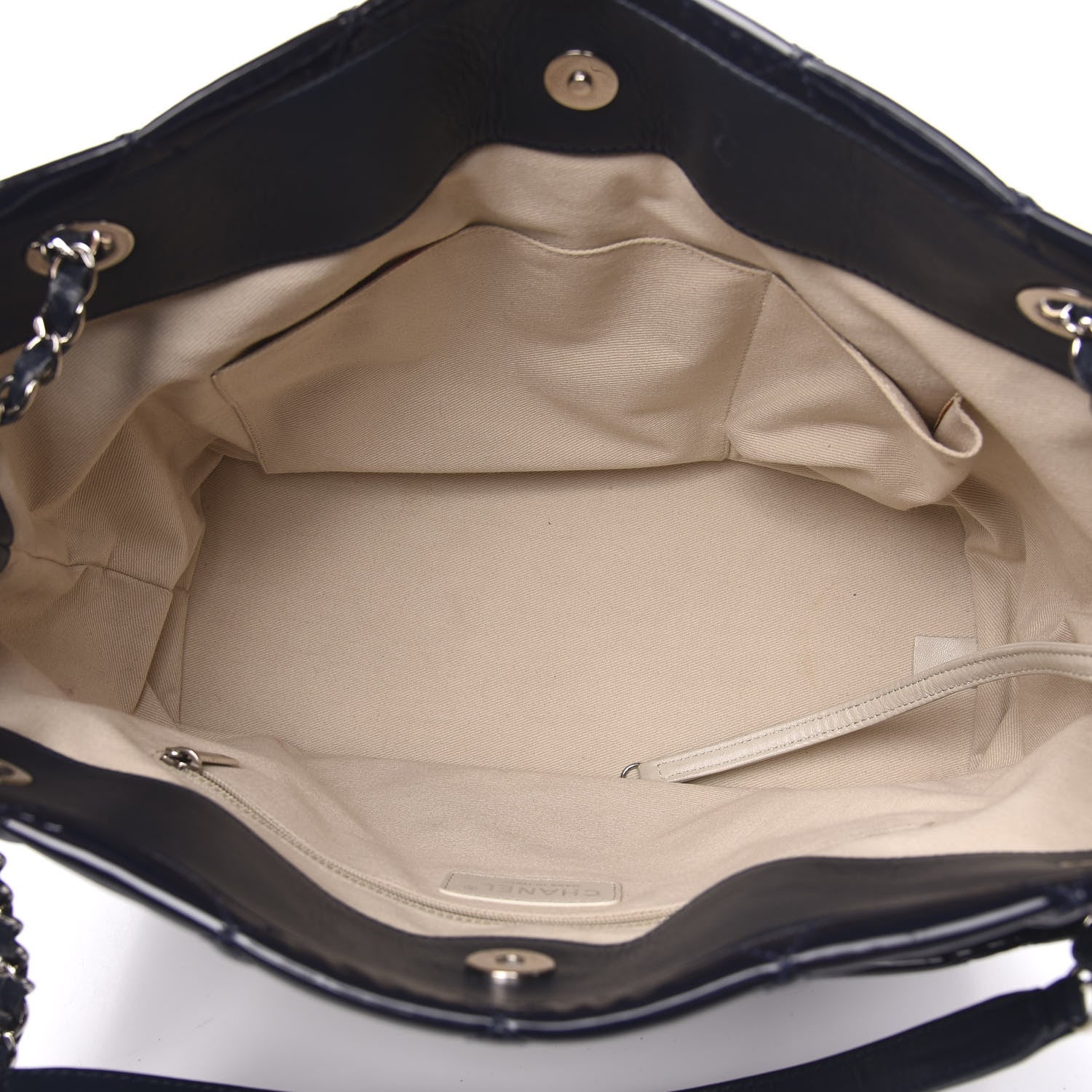 Chanel Patent Quilted Timeless CC Soft Tote Navy 4 of 11