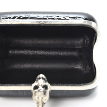 Alexander McQueen Patent Punk Skull Box Clutch Black 4 of 9
