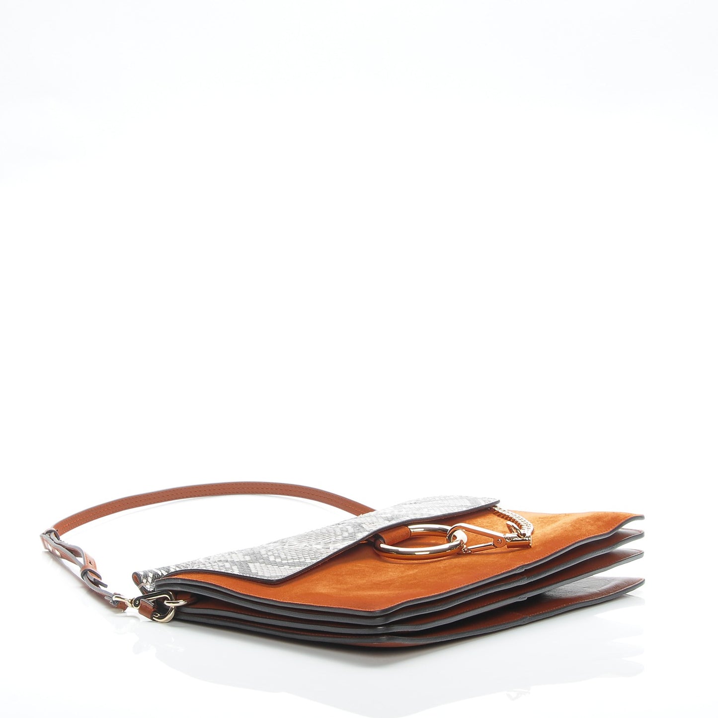 Python Suede Medium Faye Shoulder Bag Tannish Red