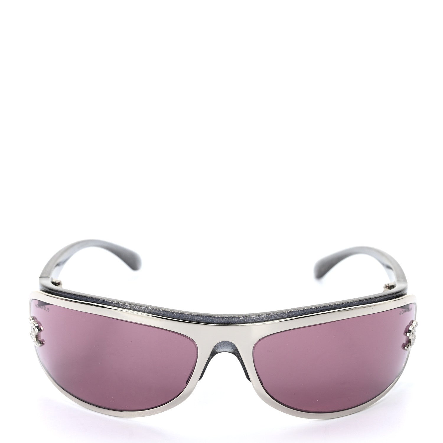 Chanel Shield Crystal CC Sunglasses 4608 Burgundy 2 of 8