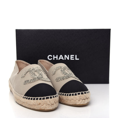 Chanel Canvas Grosgrain CC Espadrilles 39 Light Green Black 12 of 12