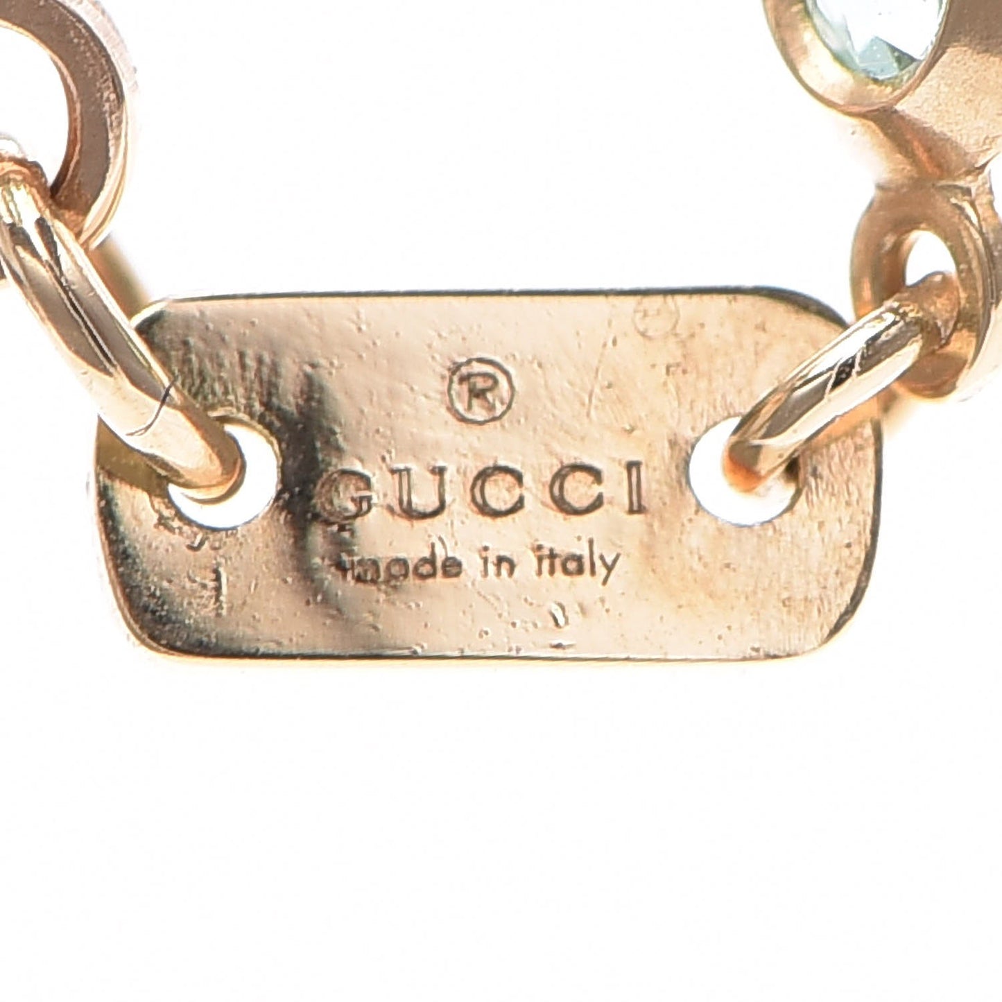 18K Yellow Gold Multistone Double-G Pendant Necklace