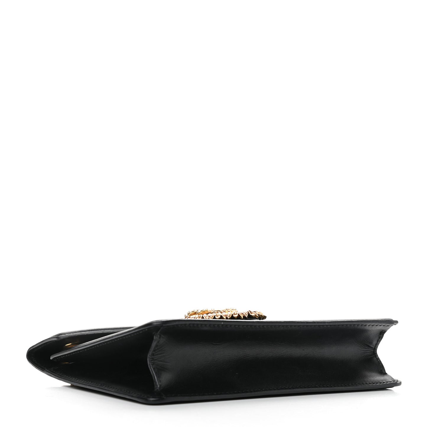 Smooth Calfskin Small Devotion Envelope Bag Black
