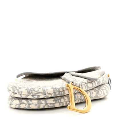 Christian Dior Oblique Embroidered Saddle Bag Gray 5 of 13