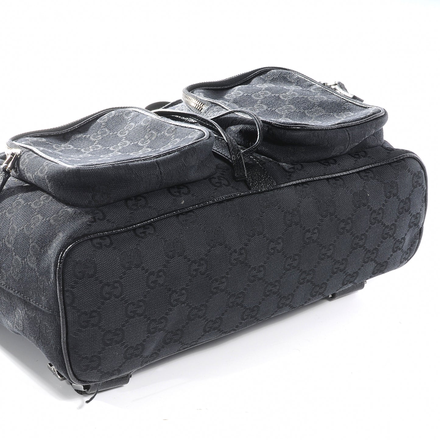 GG Monogram Single Buckle Backpack Black