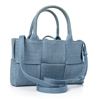 Bottega Veneta Denim Maxi Intrecciato Mini Arco Tote Blue 4 of 11