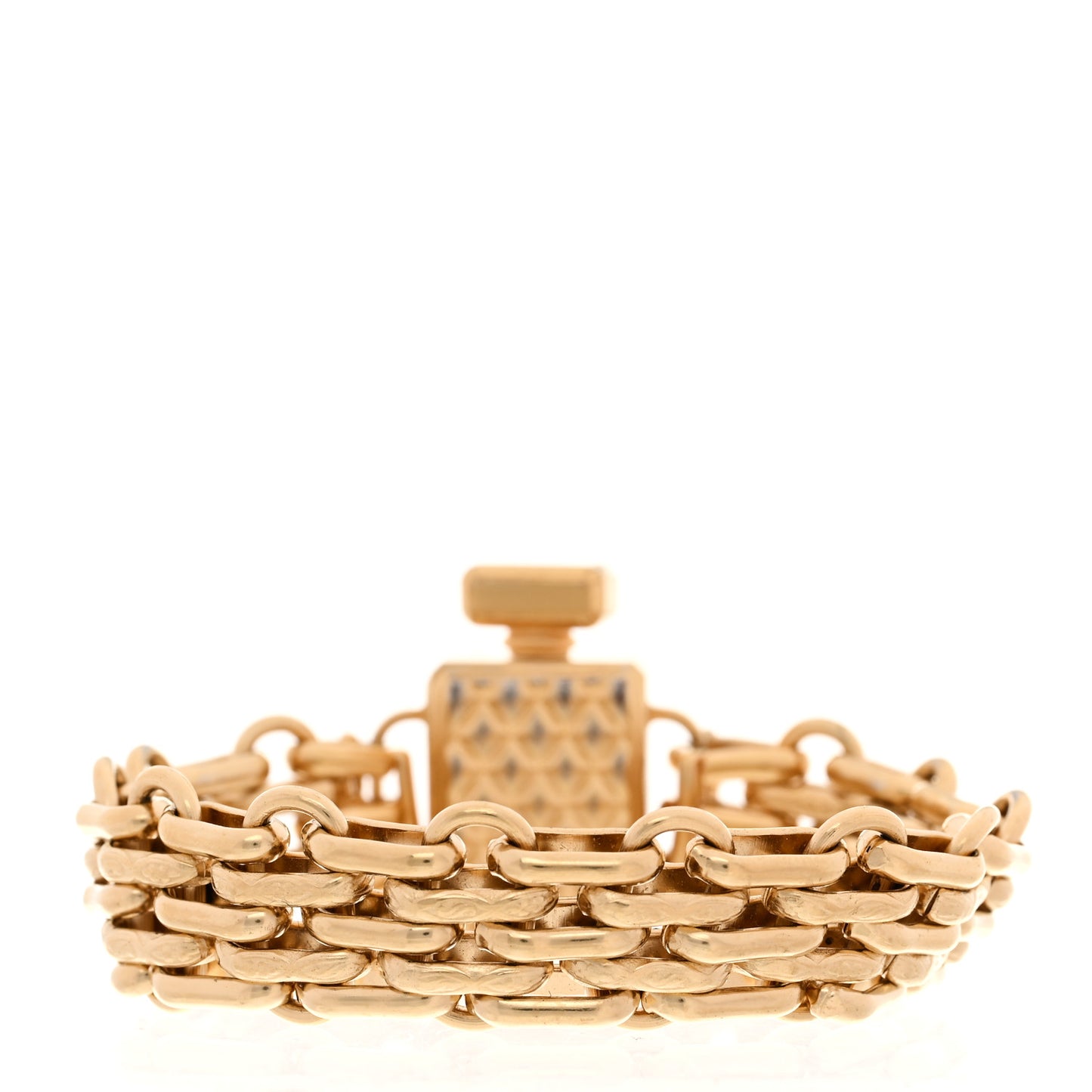 Crystal Perfume Bottle CC Chain Bracelet S Gold