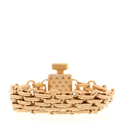 Chanel Crystal Perfume Bottle CC Chain Bracelet S Gold 3 of 5