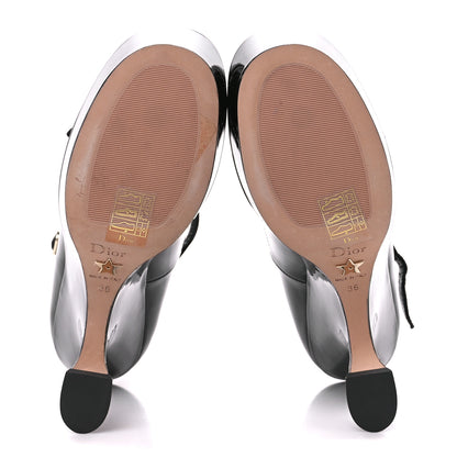 Christian Dior Patent Calfskin Aime Ankle Sandals 36 Black 5 of 8