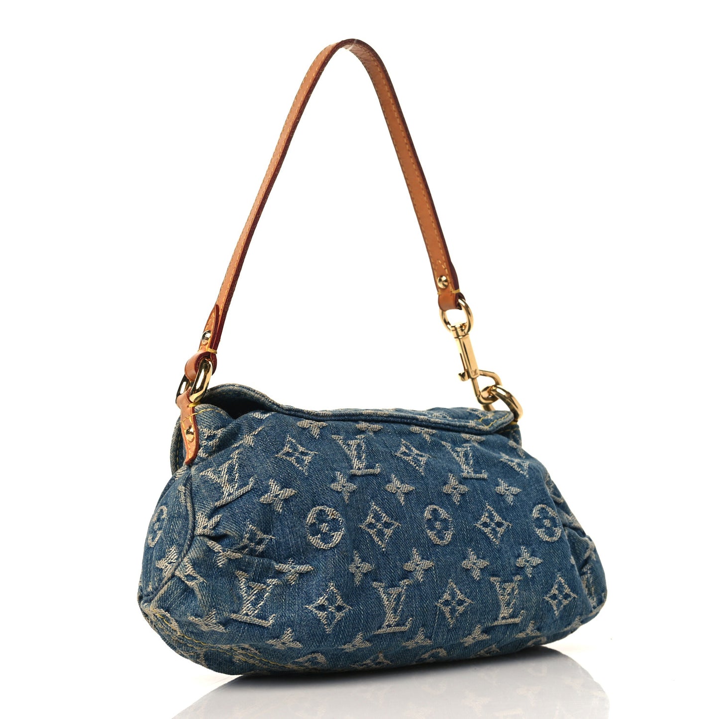 Monogram Denim Mini Pleaty Blue