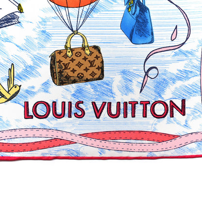 Louis Vuitton Silk Up and Away Square 90 Scarf Blue 4 of 6
