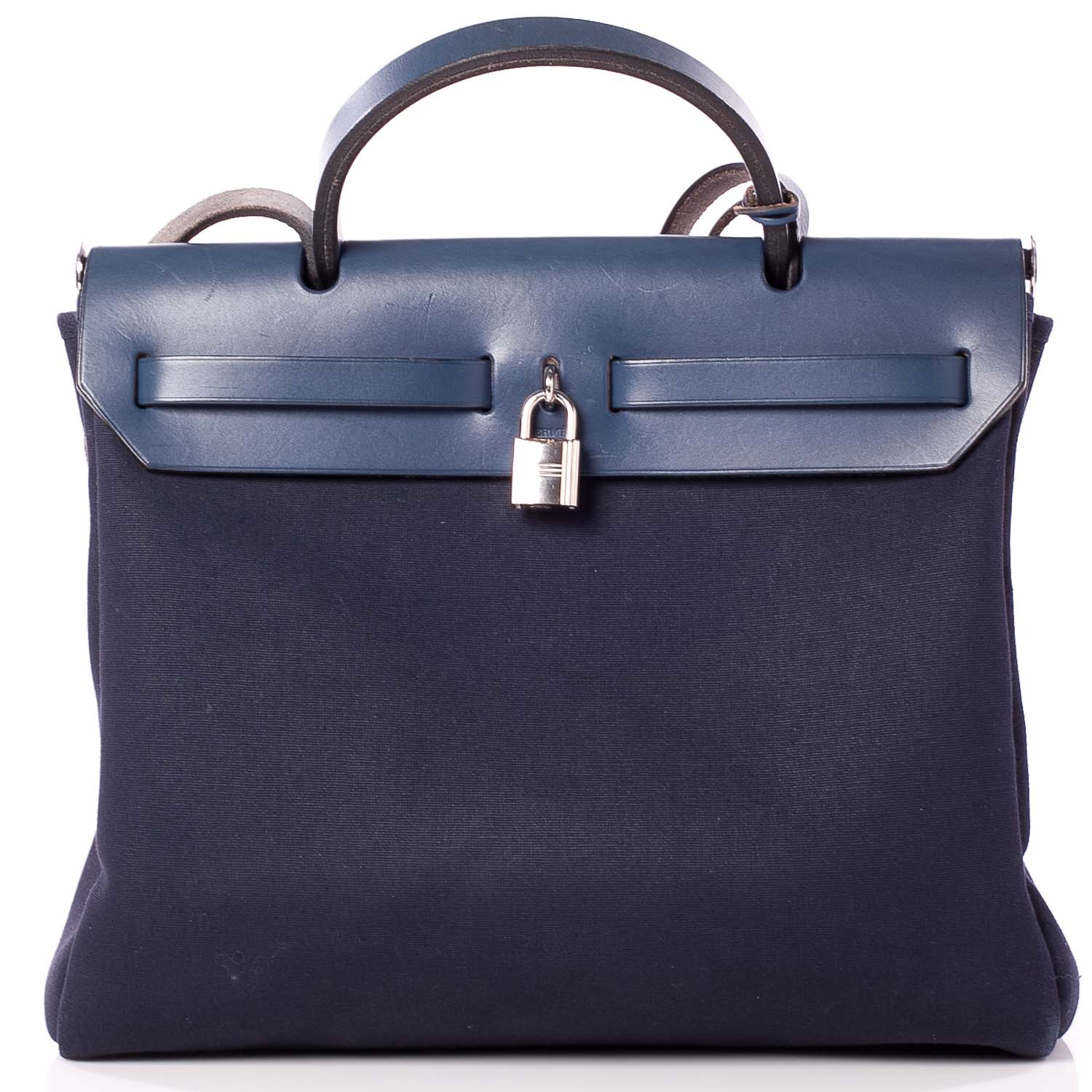 Hermes Toile Herbag PM 30 Navy Bleu 4 of 8