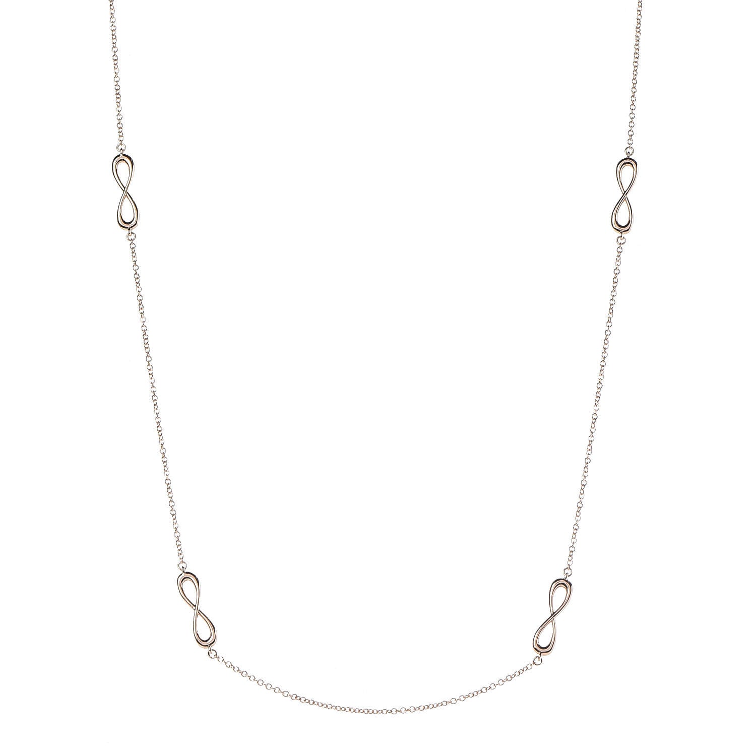 Tiffany 18K Rose Gold Infinity Endless Necklace 1 of 7
