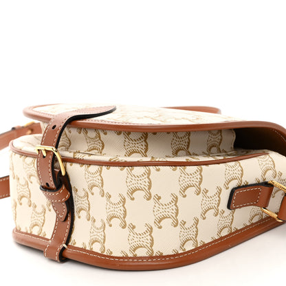 Celine Triomphe Canvas Medium Folco Bag White 9 of 9
