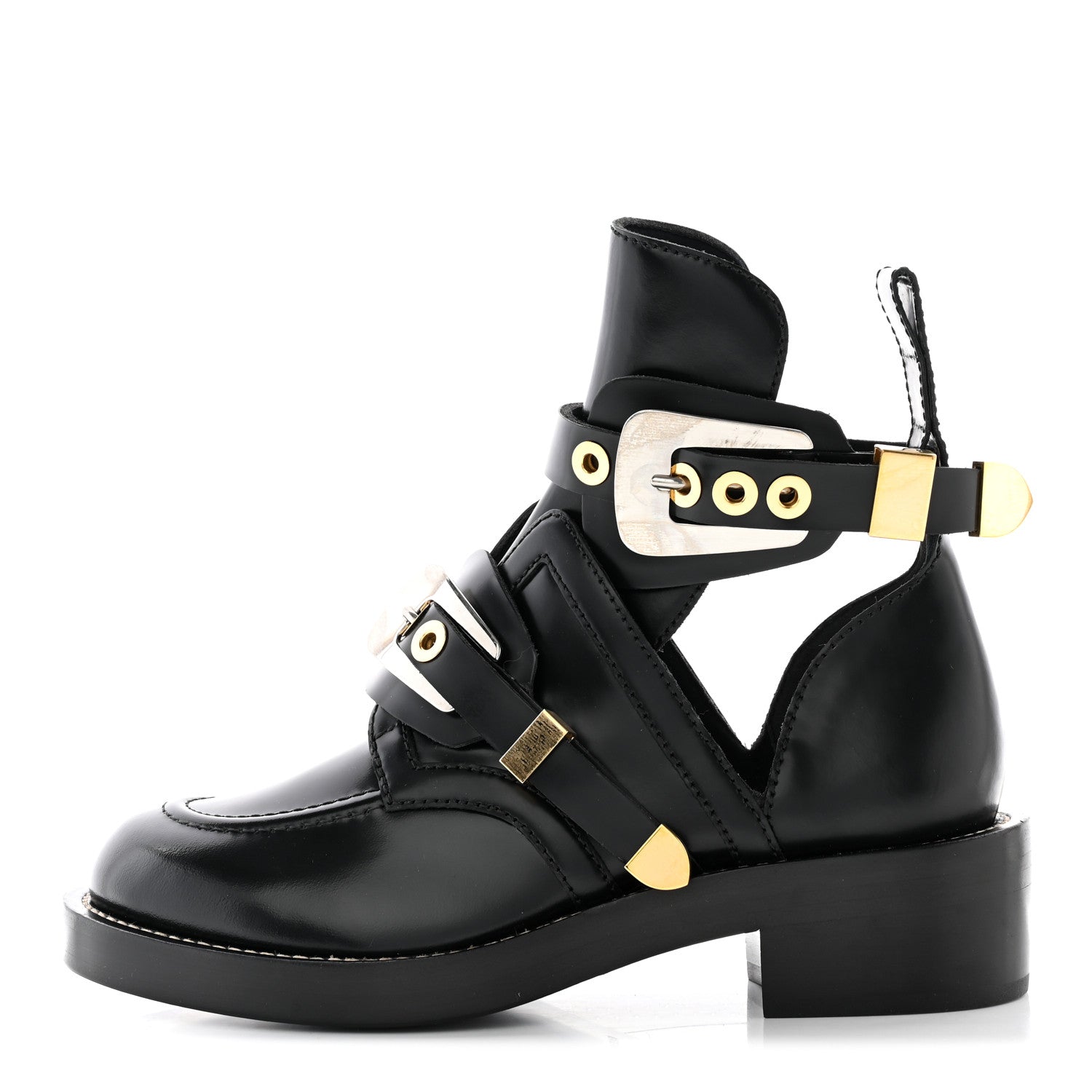 Balenciaga Brushed Calfskin Ceinture Ankle Boots 37.5 Black 1 of 15