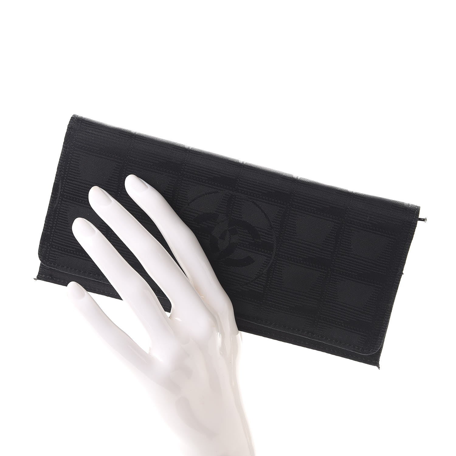 Chanel Nylon Travel Flap Wallet Black 2 of 12
