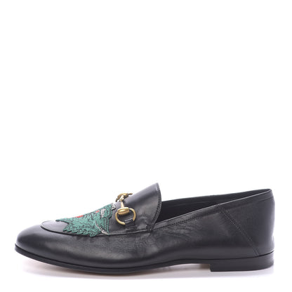 Gucci Lambskin Wolf Embroidered Mens Brixton Horsebit Loafers 8.5 Black 1 of 12