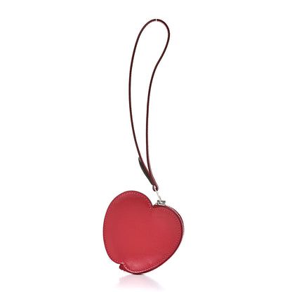 Hermes Tadelakt Tutti Frutti Pomme Coin Purse Wristlet Rouge Vif 1 of 5