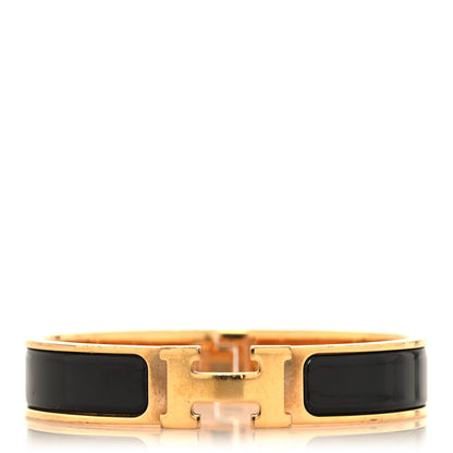 Hermes Enamel Narrow Clic Clac H Bracelet PM Black 1 of 5