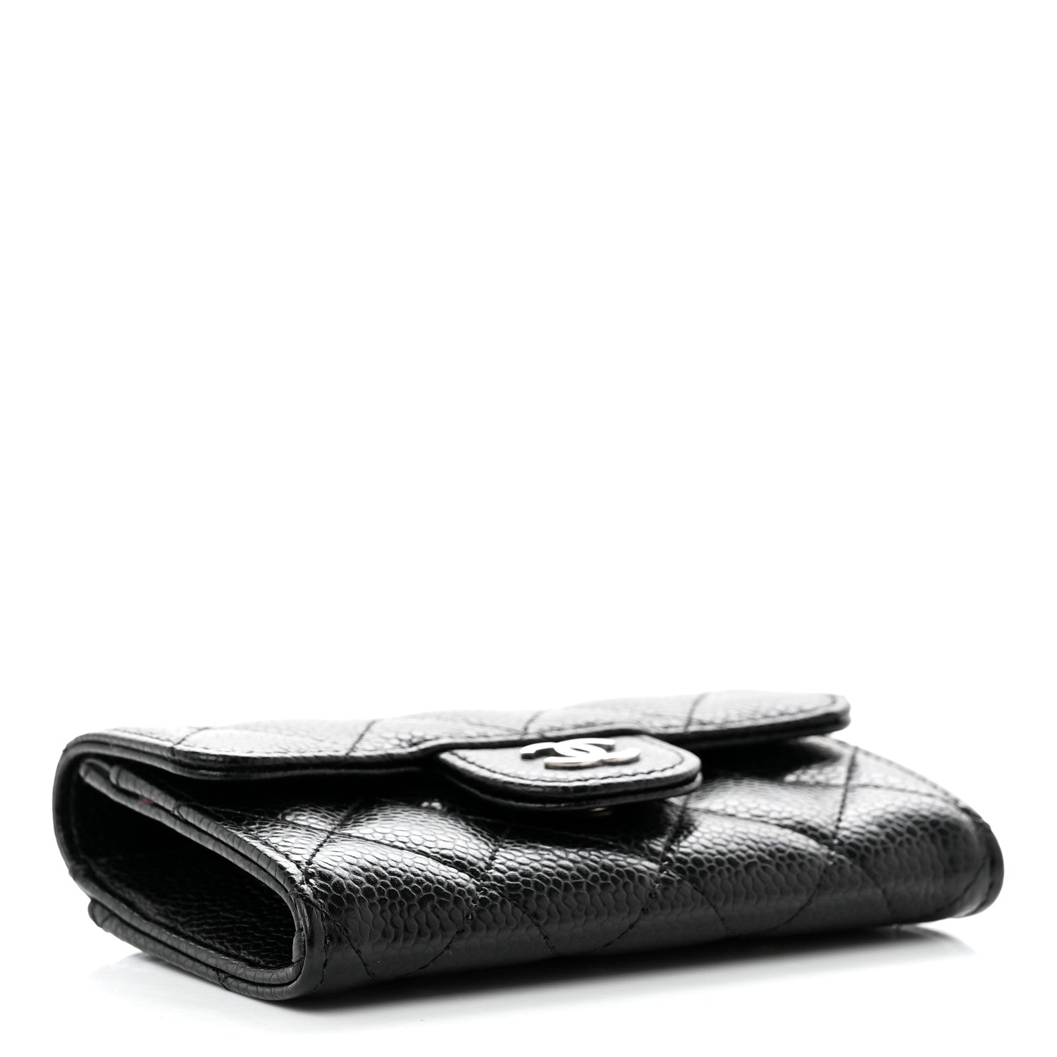 Chanel Caviar Quilted Flap Card Holder Wallet Black 4 of 9