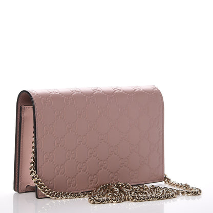Gucci Guccissima Signature Bowy Chain Wallet Dark Cipria 3 of 7