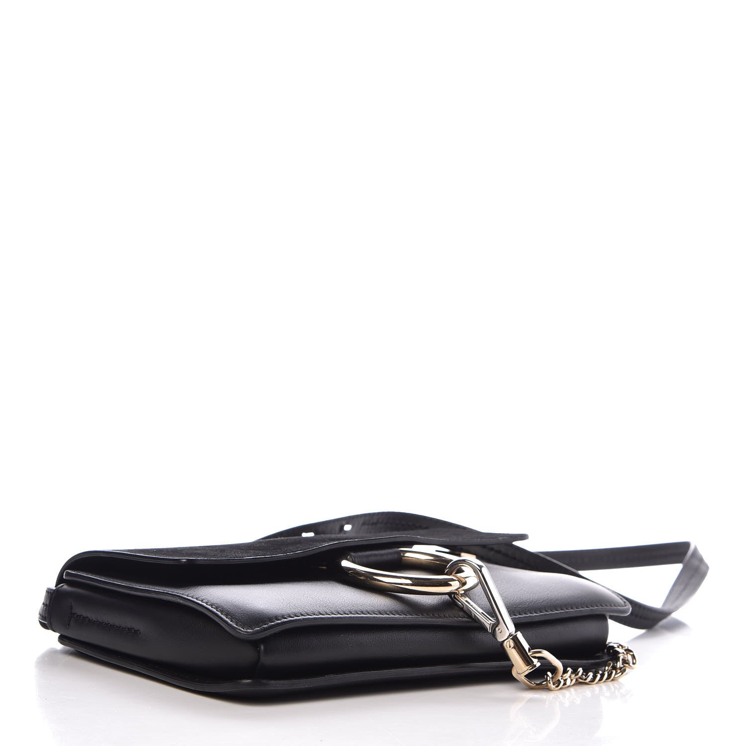 Chloe Suede Calfskin Small Faye Shoulder Bag Black 4 of 11