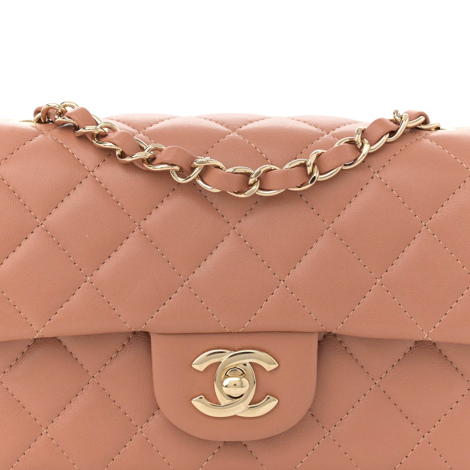 Chanel Lambskin Quilted Mini Rectangular Flap Brown 8 of 11