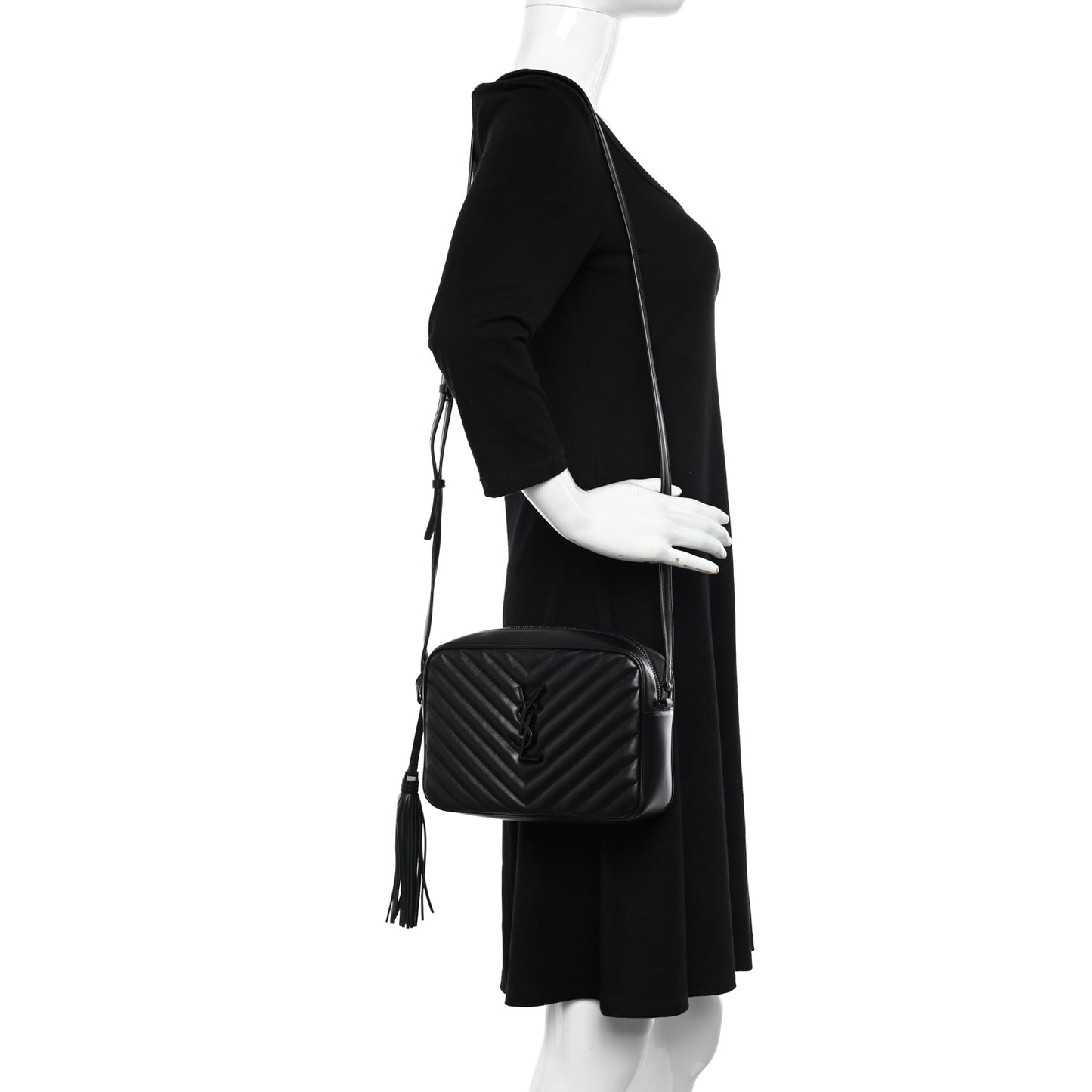 Calfskin Matelasse Monogram Monochrome Lou Camera Bag Black