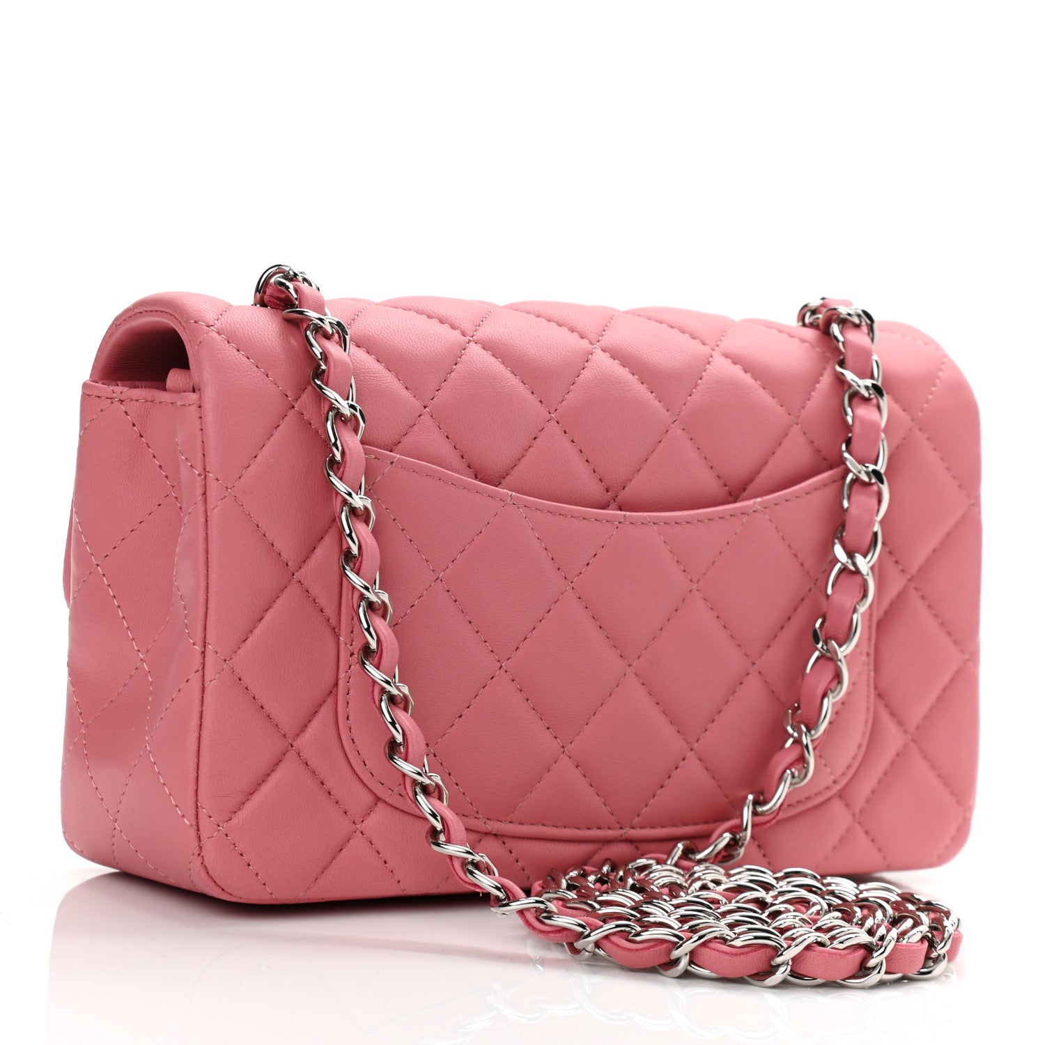 Chanel Lambskin Quilted Mini Rectangular Flap Pink 3 of 11