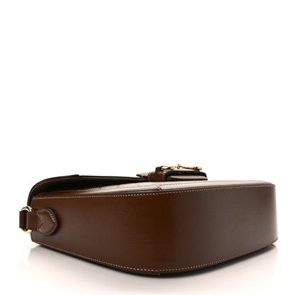 Gucci GG Supreme Monogram Azalea Calfskin Web Medium Horsebit 1955 Shoulder Bag Beige Ebony Brown Sugar 4 of 8