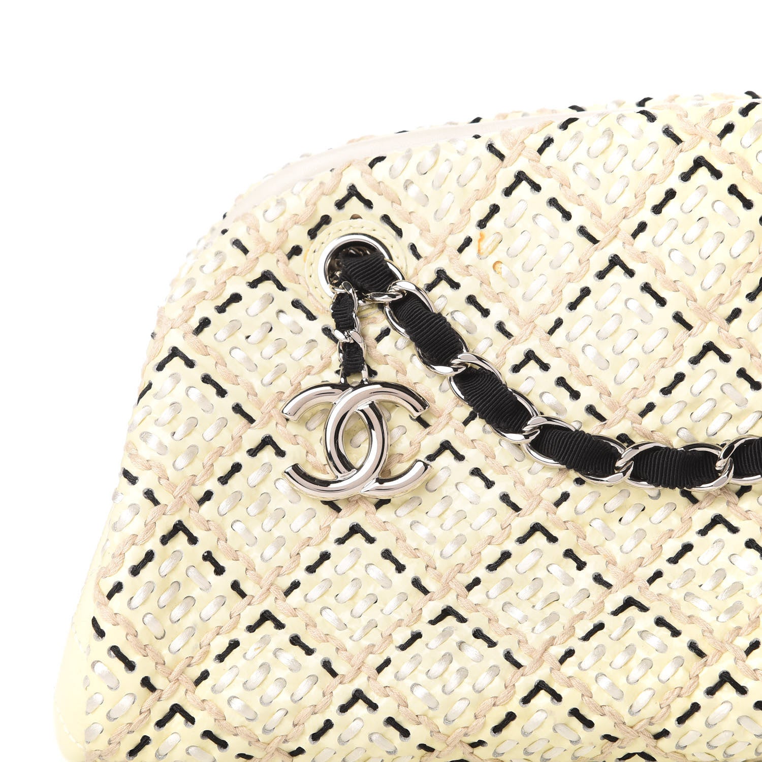 Chanel Patent Hand Embroidered Medium Just Mademoiselle White 10 of 13