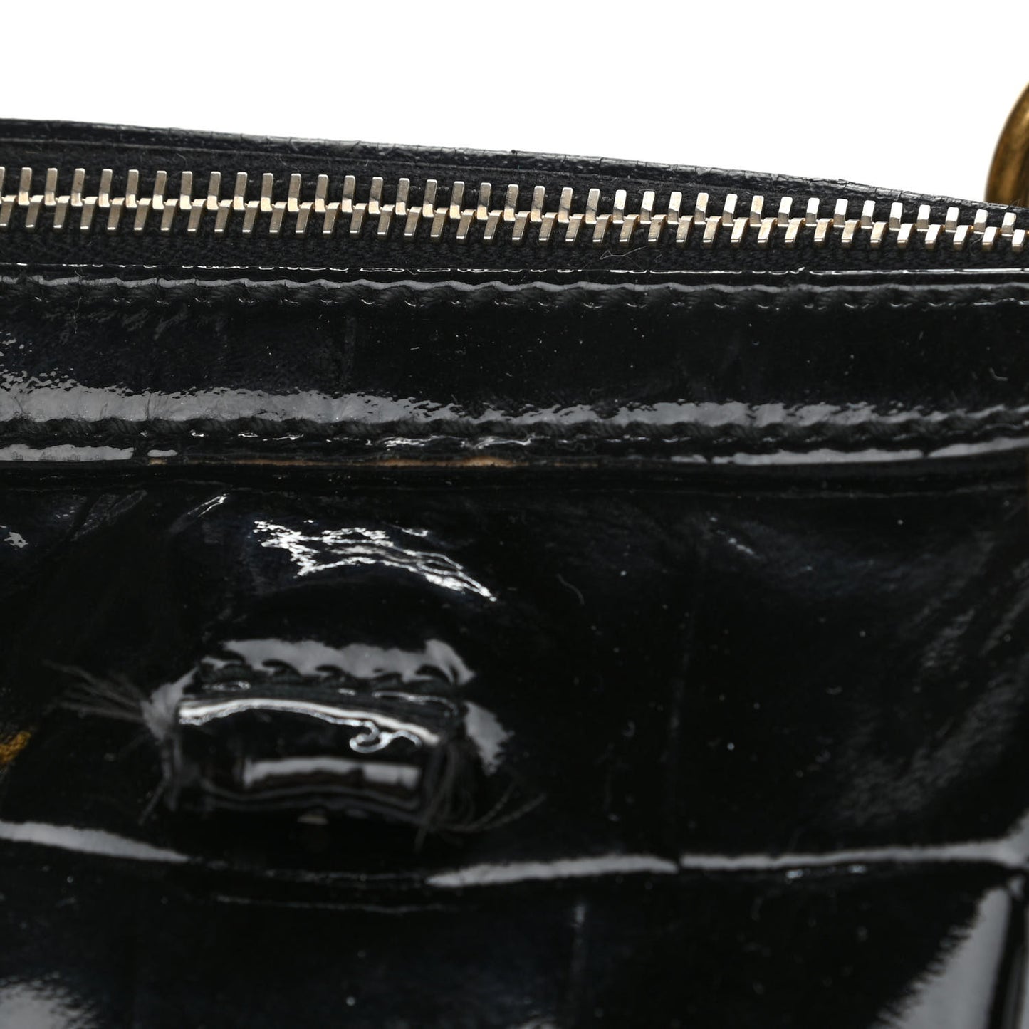 Crocodile Embossed Patent Large Muse Black