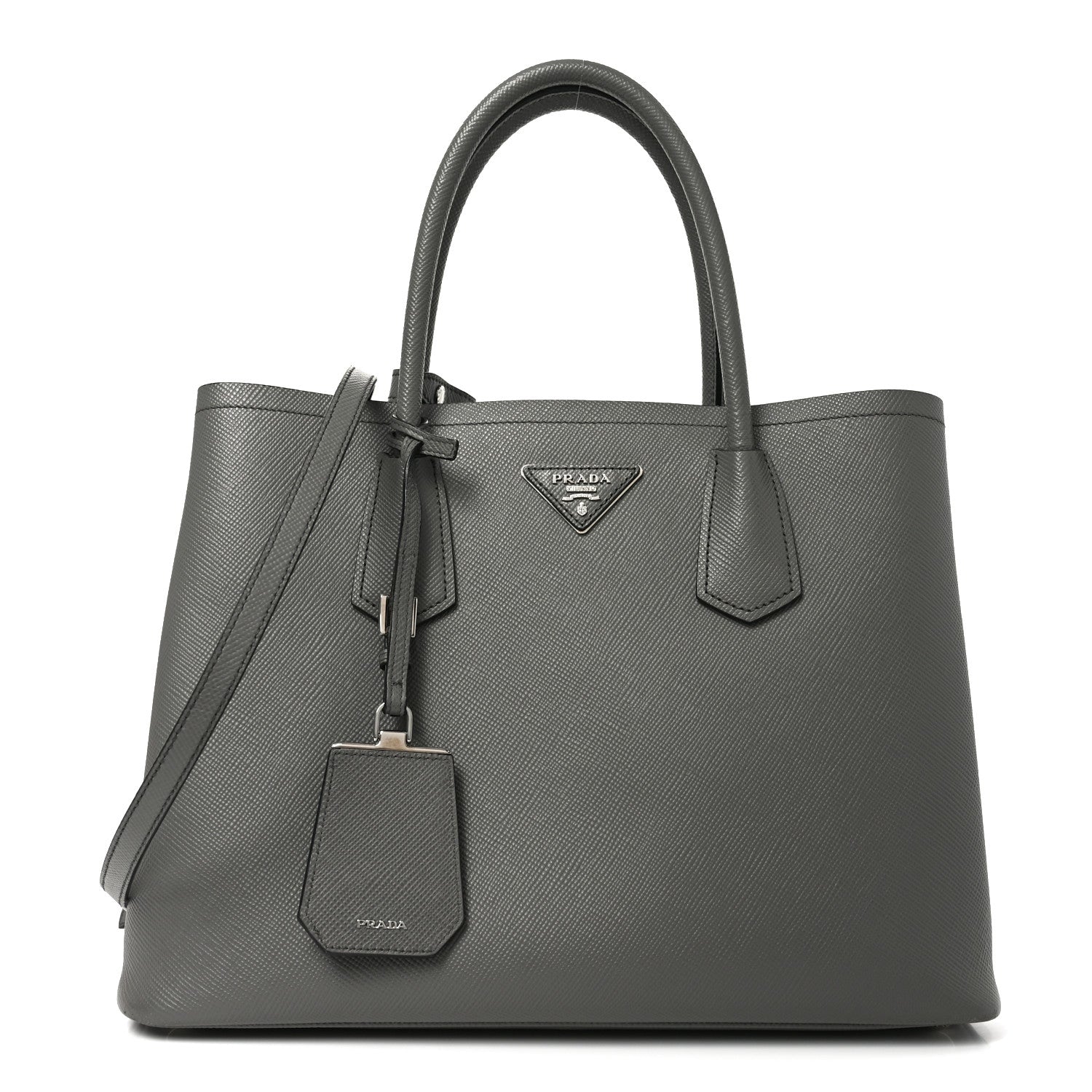 Prada Saffiano Cuir Small Double Bag Marmo 1 of 9