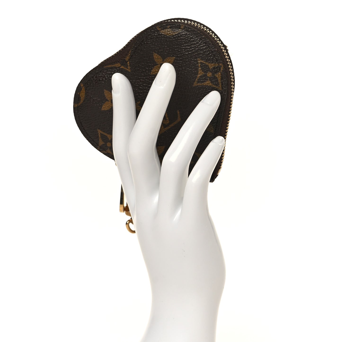 Monogram Leopard Coeur Heart Coin Purse Blanc Corail