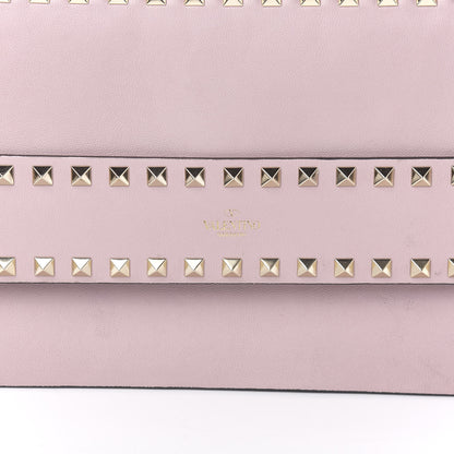 Valentino Garavani Calfskin Rockstud Side Slip Wristlet Clutch Water Rose 9 of 12