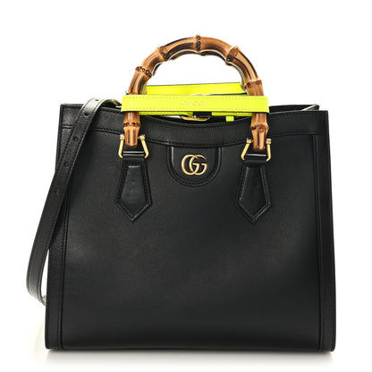 Gucci Calfskin Small Diana Tote Bag Black Yellow Fluo 1 of 9