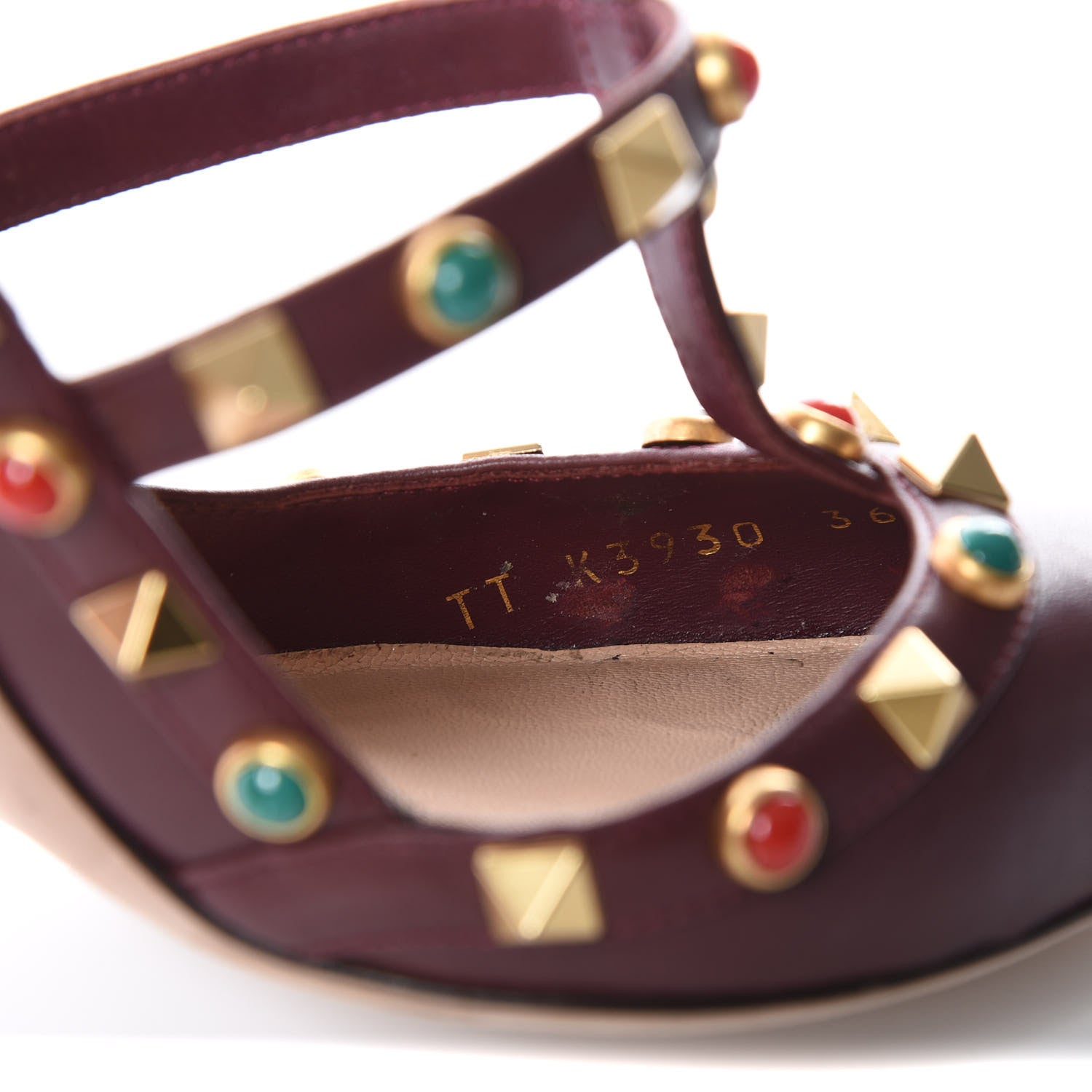 Valentino Garavani Nappa Rockstud Rolling Ankle Strap 100mm Pumps 36.5 Rubin 8 of 11