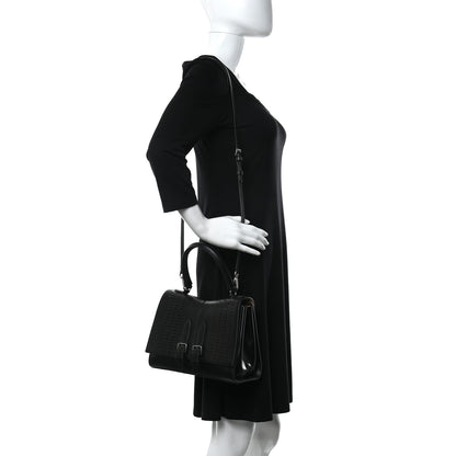 Alaia Calfskin Lux Laser Cut Mini Bellechasse 25 Top Handle Bag Black 2 of 10