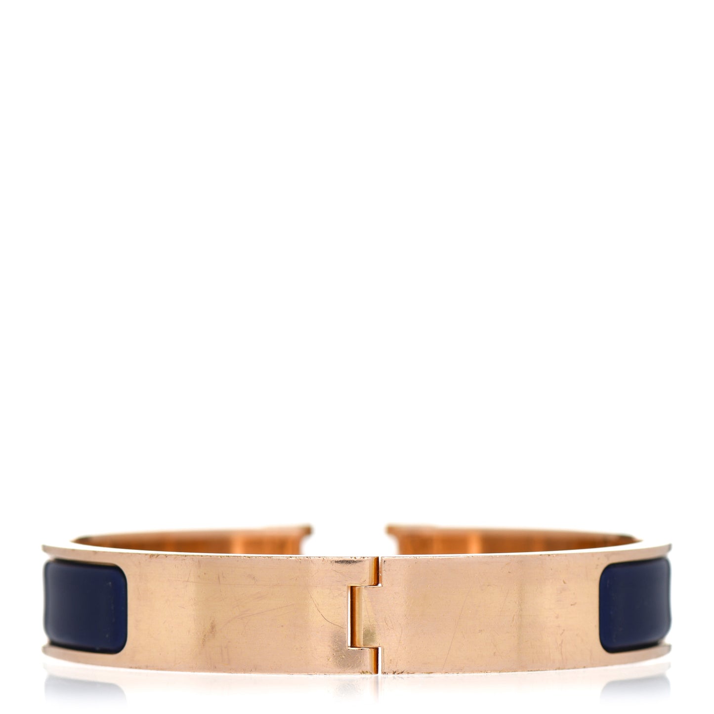 Narrow Enamel Clic Clac H Bracelet GM Bleu Biarritz