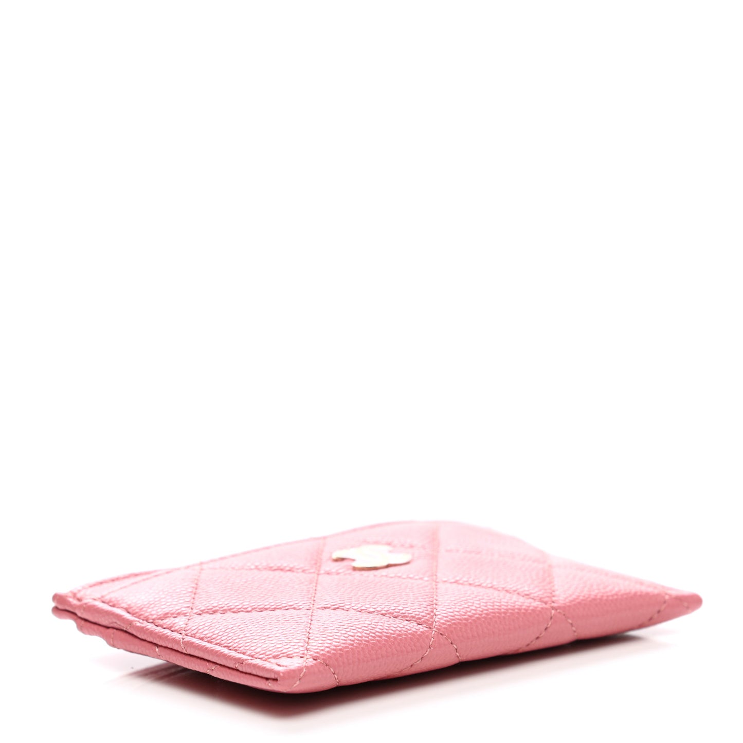 Caviar Quilted Card Holder Dark Pink
